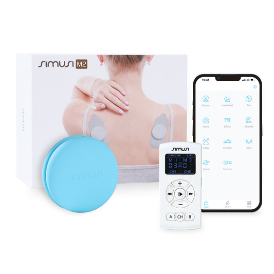 SIMUSI Wireless Tens Unit Muscle Stimulator with APP and Remote Control - 18 Modes Electronic Pulse Stimulator Massager for Neck, Shoulder, Leg, Sciatica and Back Pain Relief