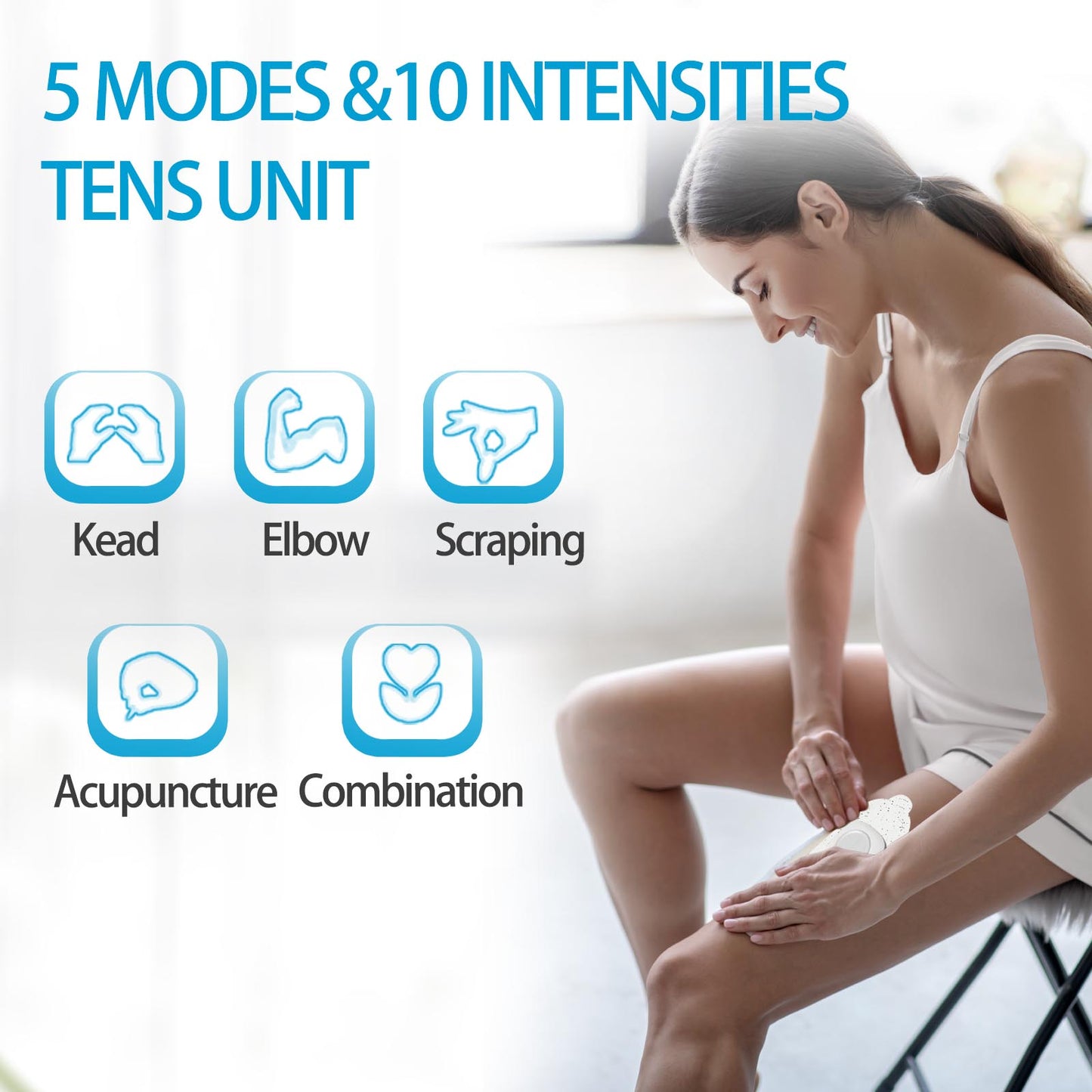 SIMUSI Wireless Tens Unit Muscle Stimulator with Remote, Grey, 1 Pieces