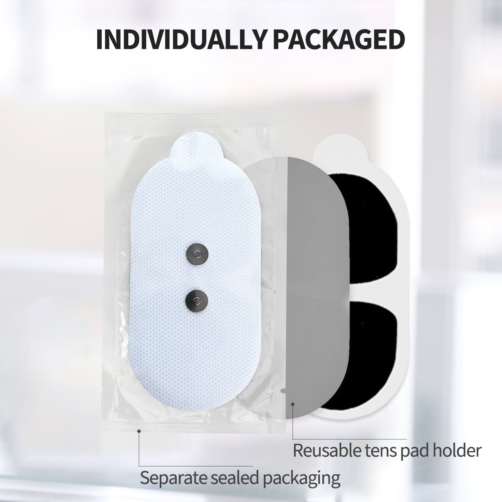 Adhesive Electrodes, Electrode Pads for Wireless Tens Unit - Fabric White(10 Pads)